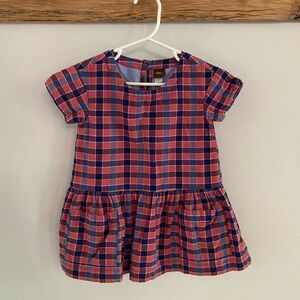 Tea Collection Red and Blue Plaid Kids Dress